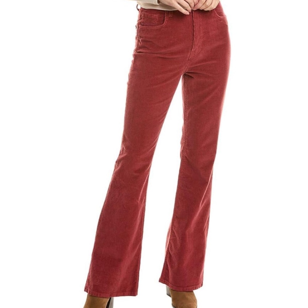 Current/Elliott Women's The High Rise Flare Jean Red Corduroy Size 31